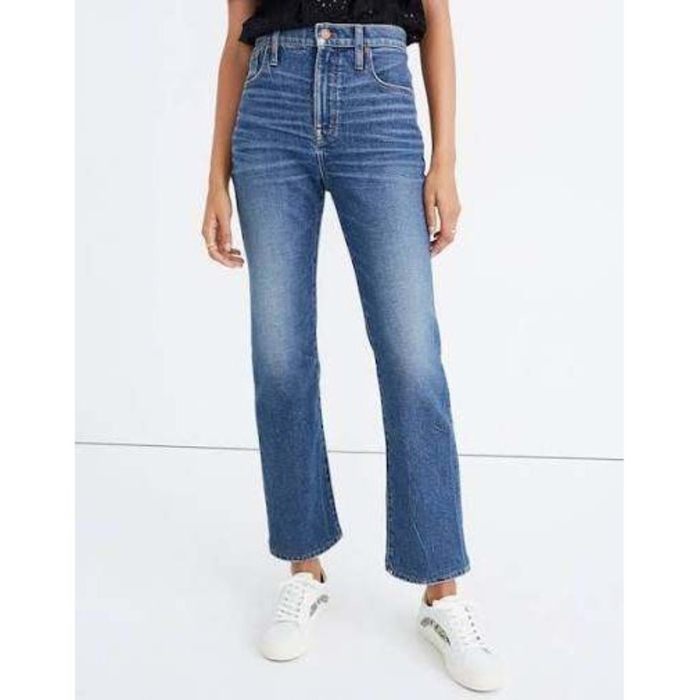 Madewell Slim Demi Boot High Rise Midi Crop Jeans in Sundale Wash Size 30